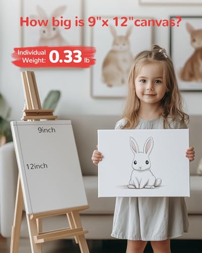 Canvas Boards 36 Pack, 9x12 Inch White Blank Painting Canvas Panels | 100% Cotton Art Supplies for Acrylics Oil Watercolor Tempera Paints - size: 9"x12" - 36pcs