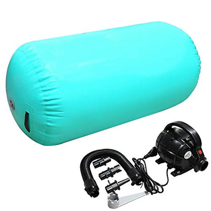 GLANT Air Mat Tumble Track AirSpot - Gymnastics Training Springboard - Round Inflatable Springboard - color: Air Roller-Mint Green（WIth Pump）, size: (Diam)29.5in*（H）47.3in