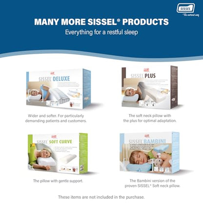 SISSEL Classic Neck Pillow Size L | Unique Incline for Disc & Vertebrae Relief | 5-Year Shape Stability Guarantee | Includes Washable Velour Cover | Dimensions: Approx. 47 x 33 x 14 cm - size: Large