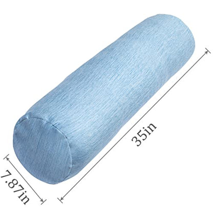 1 MIDDLE ONE Body Pillow, Bolster Pillow with Cooling Cover, Long Round Roll Cylinder Pillow for Bed, 35" x 7.87", Blue - color: Cooling Blue, size: 35 inch