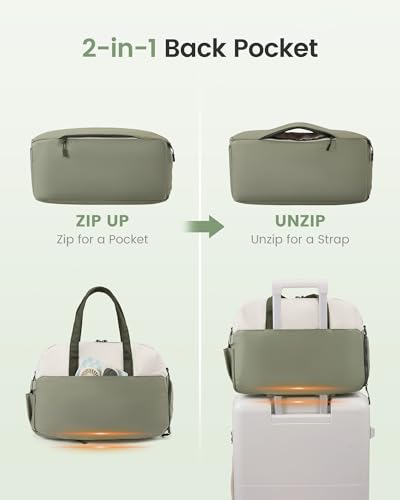 LOVEVOOK Small Gym Bag for Women with Tumbler Holder & Shoe Compartment - color: Green White, size: Small-17"
