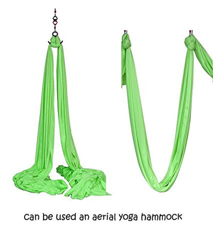 Durable Aerial Silks Starter Kit with 11-Yard Yoga Hammock & Hardware | Aerial Swing for Acrobatic Flying Yoga & All Levels, Aerial Rigging Point up to 14ft, Durable, Safe - color: Light Green