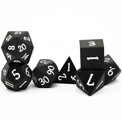Ebony Wood DND Dice Set Wooden Polyhedral Dice Set for Tabletop Game - color: Ebony Wood