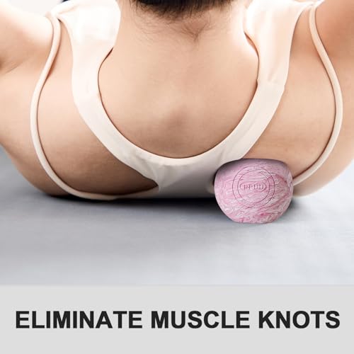 Massage Lacrosse Ball, 2.5 Inch Firm Solid Rubber Deep Tissue Ball for Myofascial Release, Plantar Fasciitis & Muscle Knot Relief, for Foot, Glutes, Shoulder Blades, Calves, 1 Count Pink - color: Pink