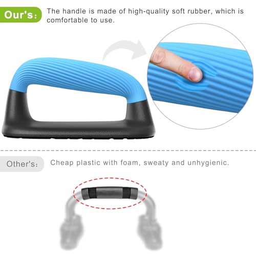 Kipika Push Up Bars, Pushup Stands, Anti-Slip Soft Plastic Push Up Handles, Bottom Anti-Slip Pad, Strength Training Equipment, Perfect for Floor Workout Exercise - color: D: Black & Blue
