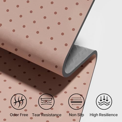 ILILI Suede TPE Yoga Mat, 10mm Thick, 76" x 28" Extra Long with Strap - color: Pinky Beige