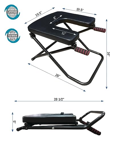 Longer+Wider+Bigger SISYAMA Yoga Headstand Bench Chair with Handles Headstand Handstand Inversion Workout Stretch