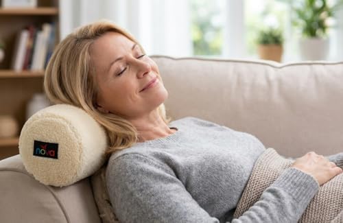NOVA Medical Orthopedic Bolster Pillow & Cervical Roll – Lumbar Support Cushion for Neck, Back, Knee & Leg Pain Relief – Spinal Alignment Sleep Aid for Bed, Chair & Travel – Soft Fleece Cover