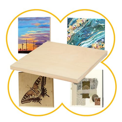 2 Pack 16x20'' Unfinished Gallery Birch Wood Canvas Panels | 1 1/2" Deep Art Cradle Boards for Painting, Pouring, Burning, Epoxy Resin, Laser Engraving Cutting - size: 16*20 2 Pack