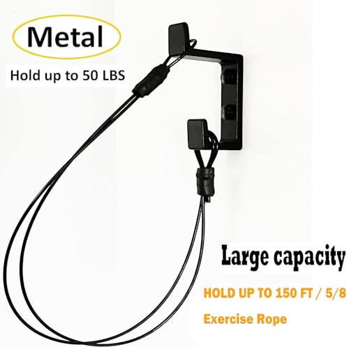 Pmsanzay Exercise Rope Storage Hanger, Wall-Mounted Heavy Duty Metal Battle Rope Storage Hook Bracket,Rope Storage Rack for Exercise Rope Battle Rope in Home Gym or Commercial Gym