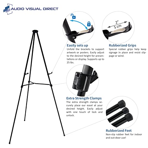 Lightweight Aluminum Telescoping Display Easel, 70 Inches, Black - style: Black Display Easel