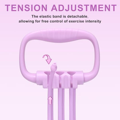 Figure 8 Resistance Band for Women 15-90LBS, Adjustable Resistance Bands with Handles for Arm Back Exercise, 6 Fitness Elastic Rope, Stretch Bands for Yoga, Pilates, Strength Training - color: purple