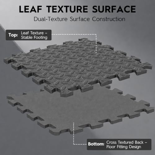 18 Pcs EVA Foam Floor Tiles, Puzzle Exercise Mat Set for Gym - color: Gray