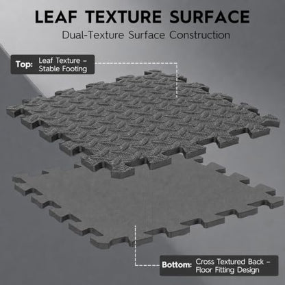 18 Pcs EVA Foam Floor Tiles, Puzzle Exercise Mat Set for Gym - color: Gray
