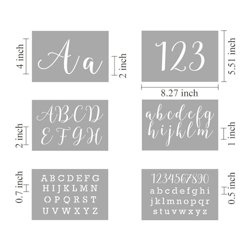 45PCS Calligraphy Letter Stencils, 4"&2" Reusable for Painting | Mixed-Size Laser Cut PET Stencils With Sharp Edges, Kid-Safe For Painting, Tracing, Crafts, Wood Decor & DIY Projects