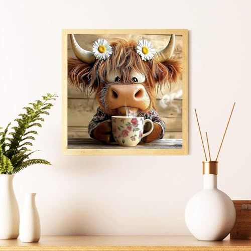 Highland Cow Diamond Art Kits for Adults, Diamond Painting Kits 14x14 Inch | Diamond Painting Kits for Adults Beginners, Gem Art, 5D Full Drill, DIY Arts and Crafts for Gift Home or Decor - color: Style 65