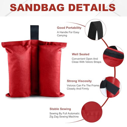 ABCCANOPY Canopy Weights 120 LBS Tent Sand Bags,4-Pack Red(No Sand) - color: Red, size: 120 LBS