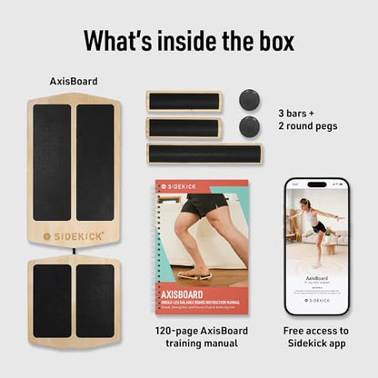 SIDEKICK AxisBoard Rehab & Training System | Balance Board & Physical Therapy Manual for Foot and Ankle Rehab | Recover from Sprains, Plantar Fasciitis, Achilles Pain