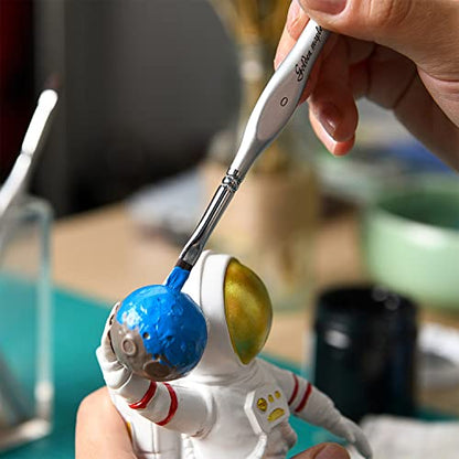 Golden Maple Miniature Paint Brushes, 15PC Model Brushes Micro Detail Paint Brush Set, Fine Detailing for Acrylics, Oils, Watercolors & Paint by Number, Figurine (Silver) - color: Silver