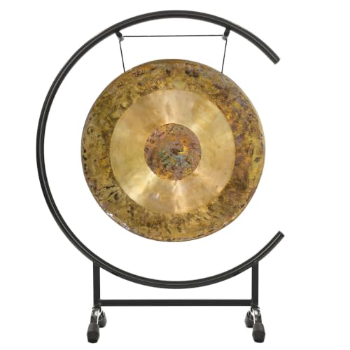 16" Chinese Gongs on High C Stand - Includes Gong, Mallet & Gong Stand/Easy to Assemble Metal Stand/Great for Small Spaces - size: 16" Atlantis Chau Gong