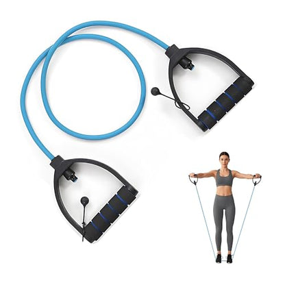 Resistance Bands with Handles, Adjustable Length Exercise Bands for Home Workouts & Physical Therapy, Strap for Arms, Legs & Full Body Fitness - color: Blue