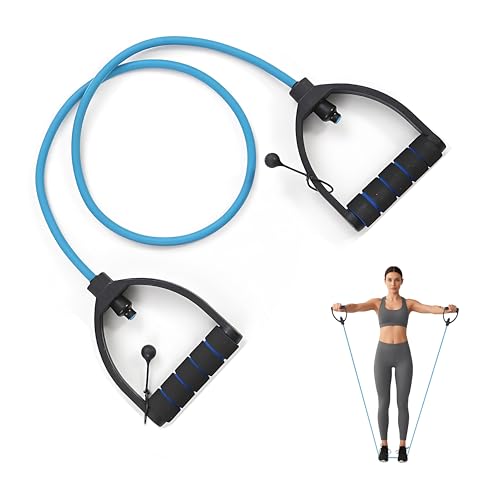 Resistance Bands with Handles, Adjustable Length Exercise Bands for Home Workouts & Physical Therapy, Strap for Arms, Legs & Full Body Fitness - color: Blue