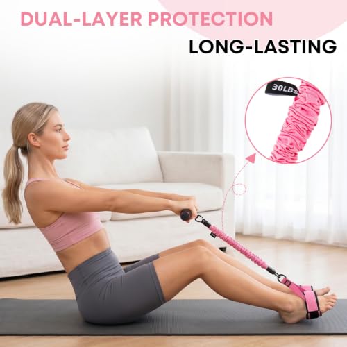 Multifunctional Foot Pedal Resistance Band Set 30-90LB | Sit Up Assist Strap, Adjustable Strength Home Gym Fitness Equipment for Full Body Workout – Portable Home Gym for Men & Women