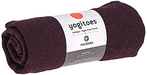 Manduka Yogitoes Yoga Hand Towel - 16" | Moisture Activated Grip | Patented Silicone Nubs | Highly Absorbent, Durable & Easy Care | Compact Size for Hot Yoga, Pilates | 16 x 24 Inches | Indulge