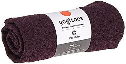 Manduka Yogitoes Yoga Hand Towel - 16" | Moisture Activated Grip | Patented Silicone Nubs | Highly Absorbent, Durable & Easy Care | Compact Size for Hot Yoga, Pilates | 16 x 24 Inches | Indulge