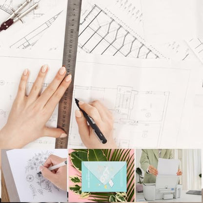 300 PCS 11x17 Inch Translucent Vellum Paper 63 Grams for Architecture Building Paint - Drafting Sheets Translucent White (Can't Print With Printer) - color: transparent