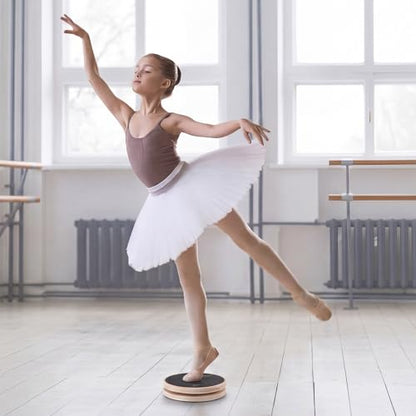 Wooden Figure Skating Spinner Board, 8 Inch Non Slip Ice Skate Pirouette Turning Board for Off Ice Spin Practice, Ballet, Gymnast, Cheerleader Balance Training Spin Disc