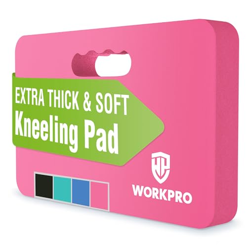 WORKPRO Extra Thick Kneeling Pad, 1 Pack, 17.5 x 11 x 1.5 in, Pink | Soft NBR Foam Cushioning for Knee, Large Foam Kneeler Mat, For Gardening, Bathing Baby, Exercise, Workout Supplies - color: Pink, size: 1 Pack