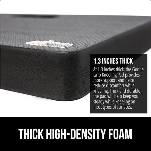 GORILLA GRIP® Extra Thick Foam Kneeling Pad for Gardening, 17.5x11 Black - color: Black