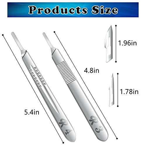 40 Pieces Scalpel Blades #11#23 Scalpels Surgical with 2PCS #3#4 Handle & Storage Box,Individually Wrapped High Carbon Steel Blades for Sculpting, Cutting,Crafts & More - style: 42PCS