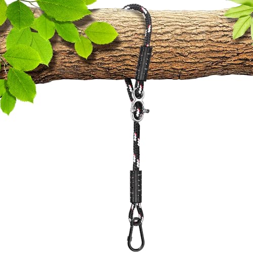 SELEWARE 10ft Tree Swing Rope, Adjustable Hammock Straps Hanging Kit - color: Black-1 Pack, size: 10ft