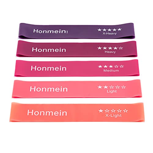 Resistance Bands for Working Out,Exercise Bands with 5 Resistance Levels - color: Pink