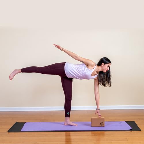 Cork Yoga Blocks 2 Pack – High Density Natural Cork Blocks for Yoga, Pilates, Stretching, Balance & Flexibility