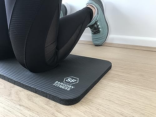 Yoga Knee Pad 0.6 inch Thick Pilates Yoga Knee Pad Cushion your knees Also support Elbows Forearms - color: Black