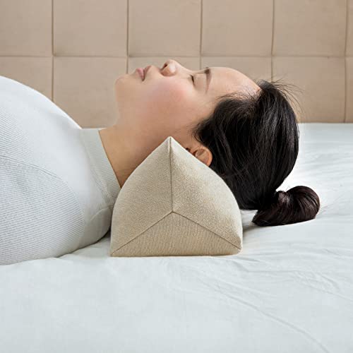 Buckwheat Neck Support Pillow Cervical Neck Cylinder Bolster Pillow,Buckwheat Hulls Adjustable Roll Pillow,Neck Pain Relief for Back and Side Sleepers Round Pillows for Lunch Break beige, 6*15 inch - color: Beige