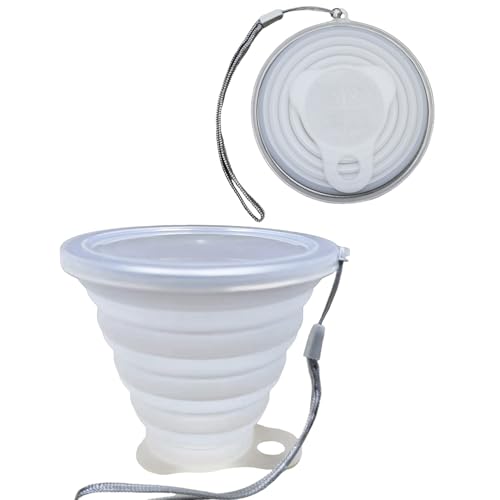 Silicone Collapsible Cups for Camping Travel,Small Portable Backpacking Camping Cup for Outdoor,Reusable Folding Travel Cup,270ml,Graduated(Transparent) - color: Transparent