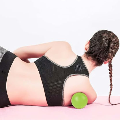 WOVTE Massage Lacrosse Ball for Sore Muscles, Shoulders, Neck, Back, Foot, Body, Deep Tissue, Trigger Point, Muscle Knots, Yoga and Myofascial Release (Green) - color: Green