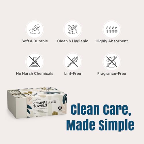 Ourmed Life Compressed Towel, Disposable Washcloths, 12 x 10 In, 112 Count - size: 112 Count (Pack of 2)
