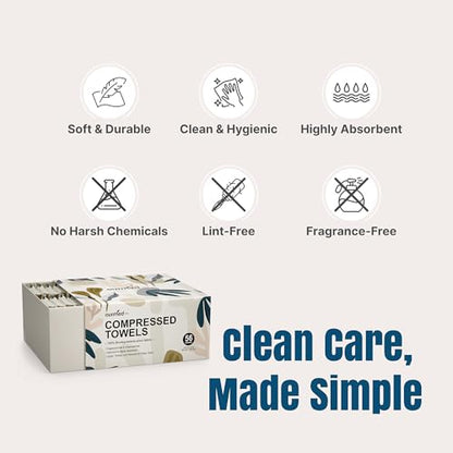 Ourmed Life Compressed Towel, Disposable Washcloths, 12 x 10 Inch, 56 Count - size: 56 Count (Pack of 1)