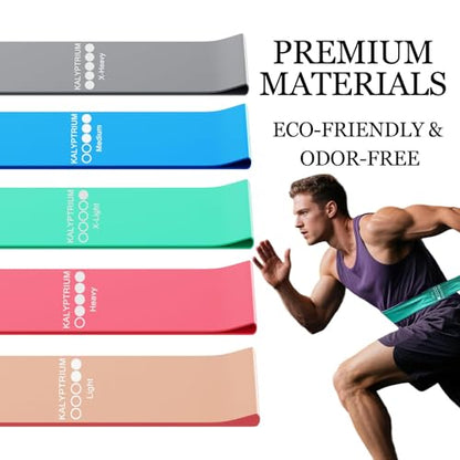 Resistance Bands Set – 5-Level Exercise Bands for Physical Therapy/Yoga/Pilates/Strength Training/Home Fitness Loop Bands with Portable Storage Bag