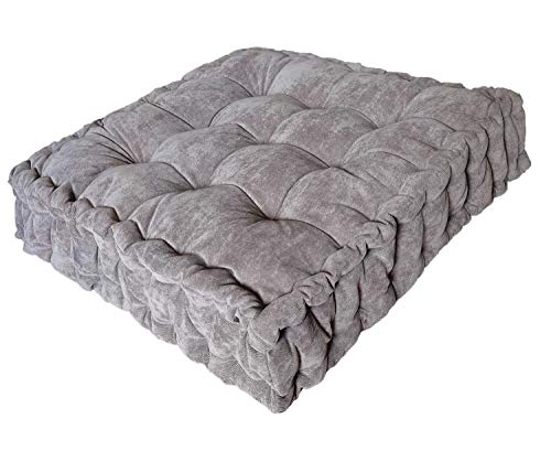 Verpert Floor Pillow 25x25 Inch, Square Meditation Cushion Floor Seating for Adults, Oversized Tufted seat Cushion Reading Nook for Kids, Yoga Meditation Pillow for Sitting on Floor-Gray - color: Gray