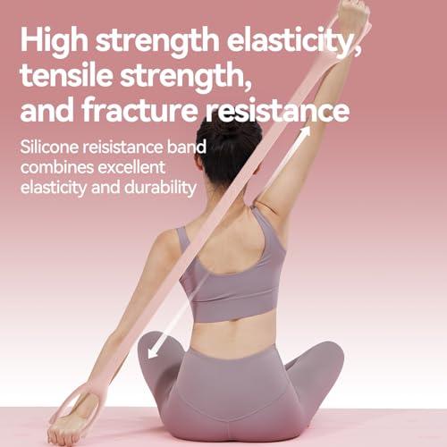 Figure 8 Workout Resistance Band - 3 Elasticities Optional 20 30 40lb, Thicker Durable Arm Back Shoulder Exercise Elastic Rope Yoga Straps Pilates Flexbands, Physical Therapy Stretch Bands - color: 40LB Pink