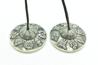 GK&CO Hand Tuned to Key of Om 3 Inch- Tingsha Tibetan Bell (Chimes) Buddhist Lucky Symbols Hand Made in Nepal