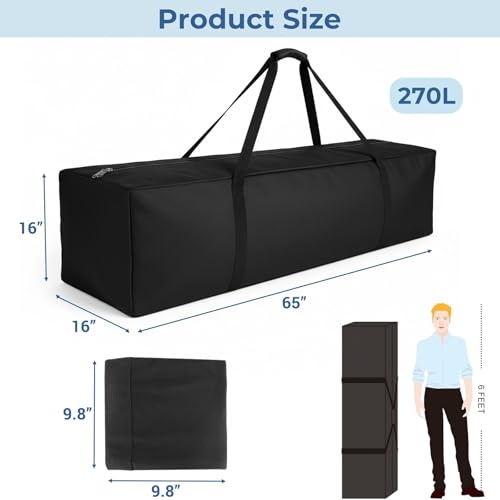 COOLBEBE 65" Sports Duffle Bag - 270L Extra Large Travel Duffel Luggage Bag - size: 65" x 16" x 16"