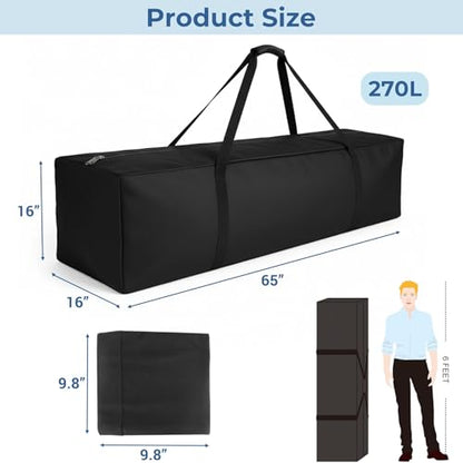COOLBEBE 65" Sports Duffle Bag - 270L Extra Large Travel Duffel Luggage Bag - size: 65" x 16" x 16"