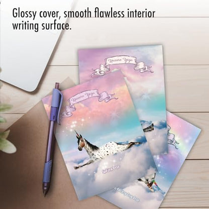 The Best Card Company - 20 Blank Yoga Animal Cards (4 x 5.12 Inch) - All Occasion Set (10 Designs, 2 Each) - Rainbow Unicorn Yoga AM3198OCB-B2x10 - style: Rainbow Unicorn Yoga